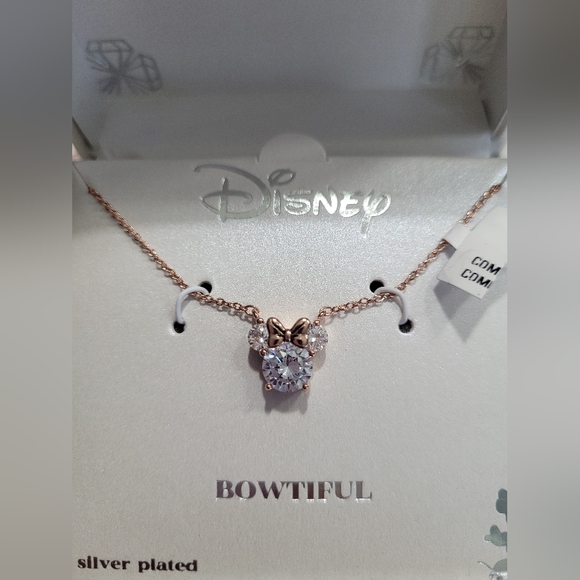 Disney Jewelry LaRocks Necklaces Rose Gold/Silver Flash Plated Minnie Mouse NWT - Picture 2 of 6